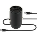 Mobiparts Car Charger 30W Dual USB-C/USB-A with USB-C/USB-C Cable Black