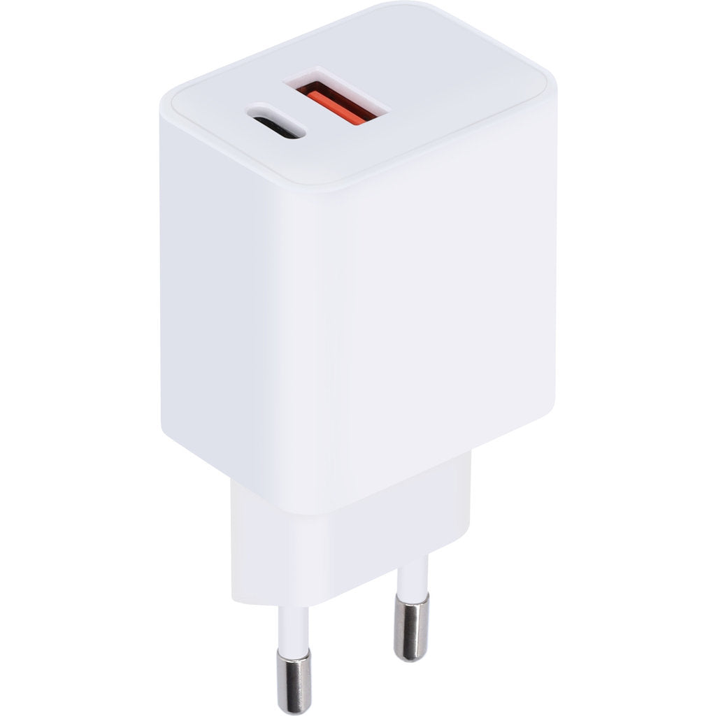 Mobiparts Wall Charger Dual USB-C/USB-A 30W White (Bulk)