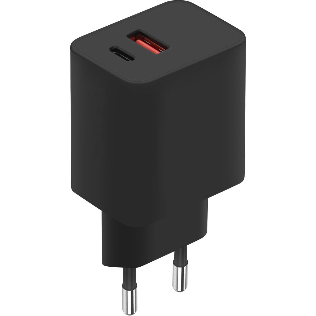 Mobiparts Wall Charger Dual USB-C/USB-A 30W Black (Bulk)