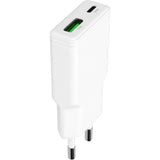 Mobiparts GaN Wall Charger USB-C/USB-A 30W Flat White (with PD)