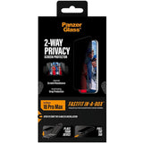 PanzerGlass 2-Way Privacy Screen Protector iPhone 18 Pro Max | Ultra-Wide Fit w. FASTFIT IN-A-BOX
