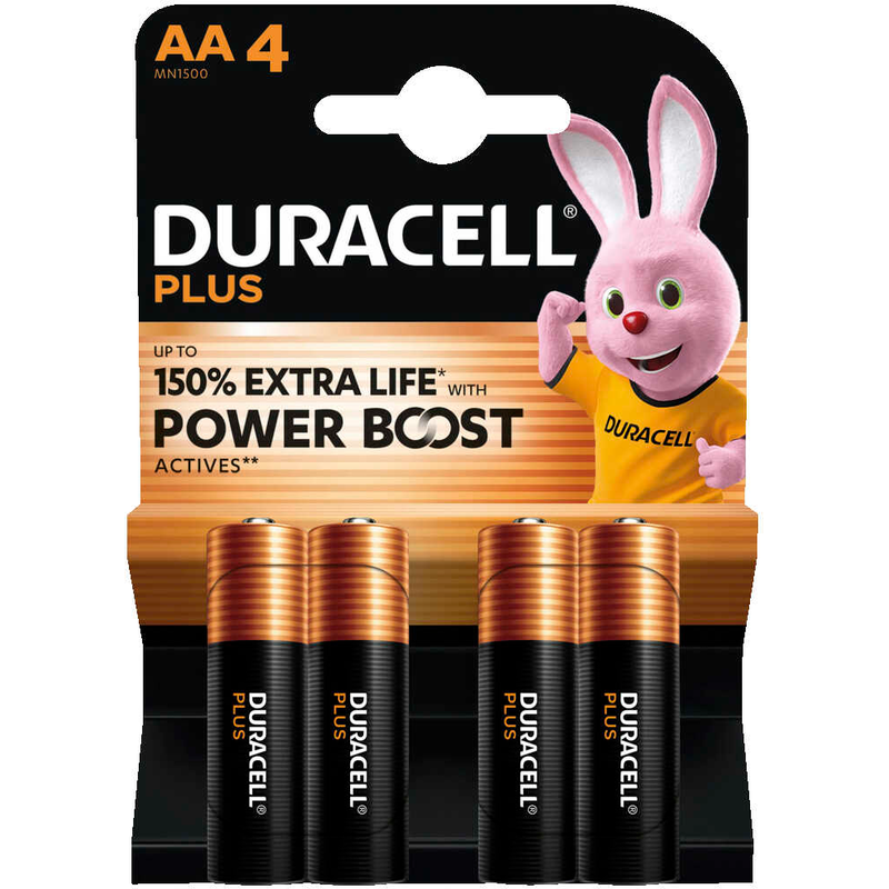 Duracell Plus Extra Life Power Boost AA blister 4-stuks