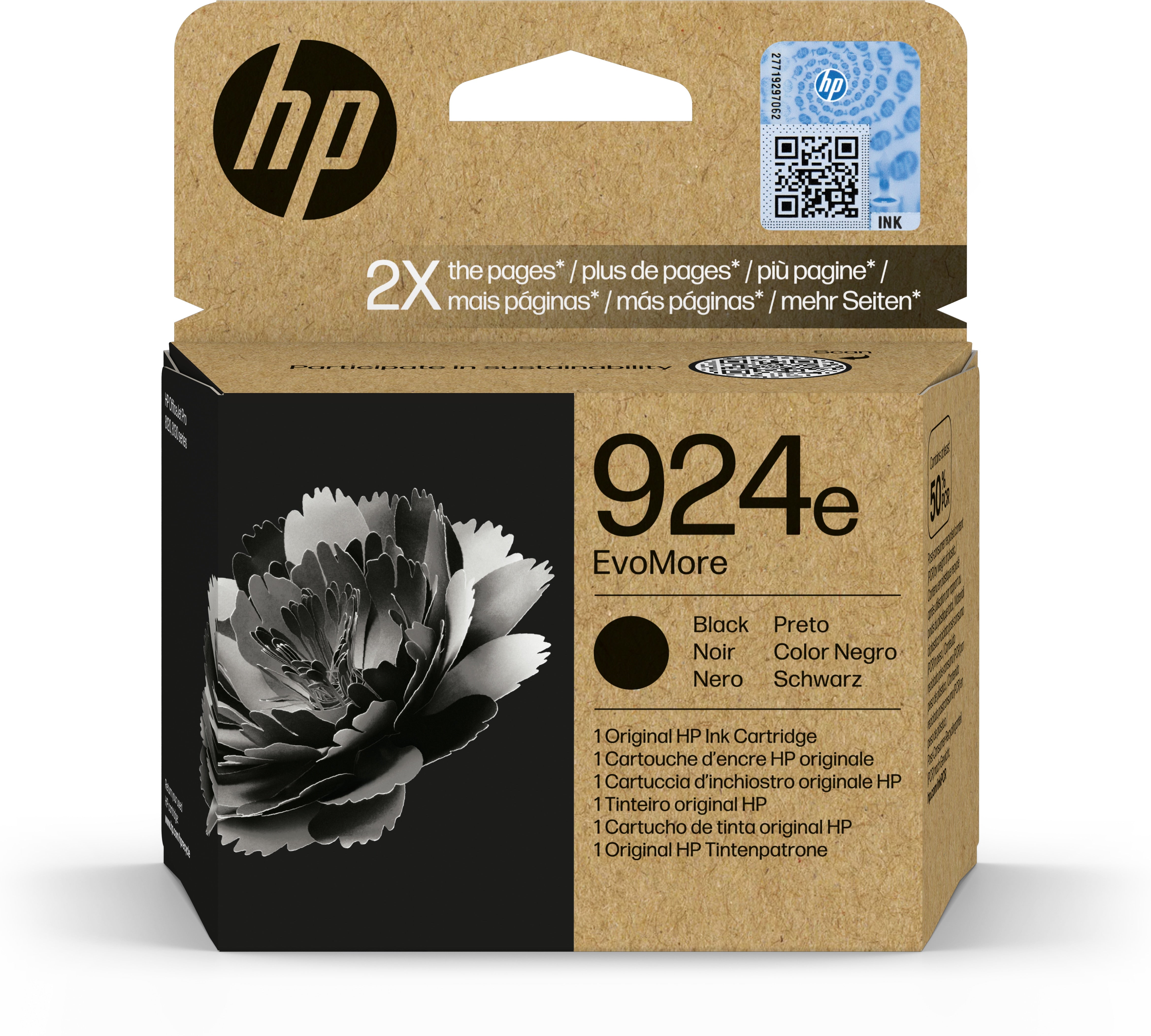 HP No.924e Zwart EvoMore 1.000 pagina's (Origineel)