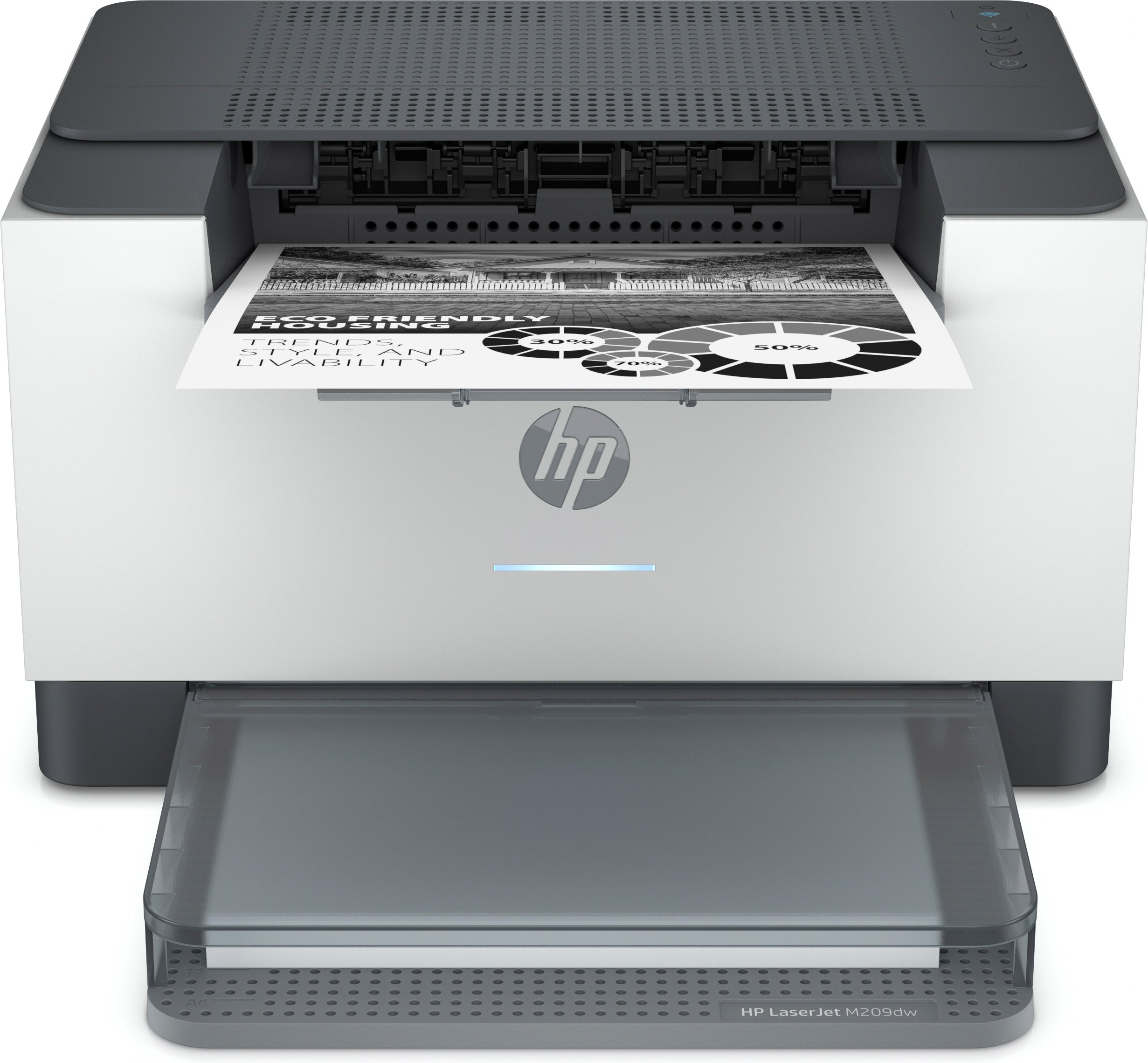 HP LaserJet M209dw MONO - WLAN - LAN - Wit-Zwart