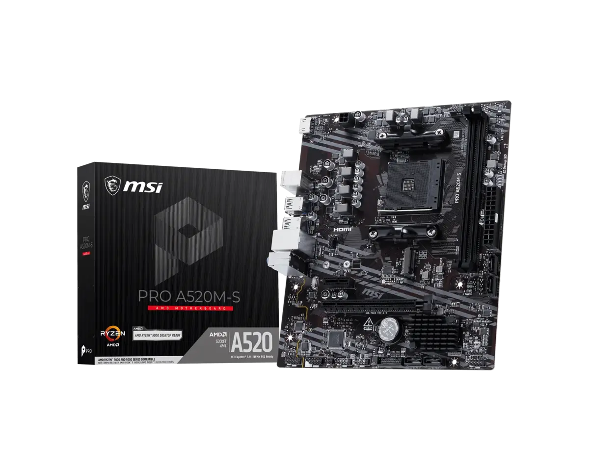 MSI AM4 A520M-S - DDR4-M.2-HDMI-µATX