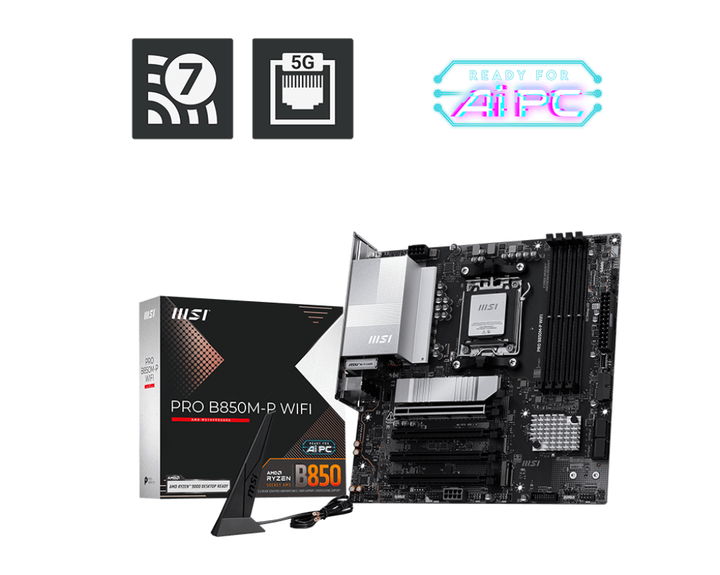 MSI AM5 B850M-P WIFI - DDR5-3xM.2-DP-HDMI-µATX