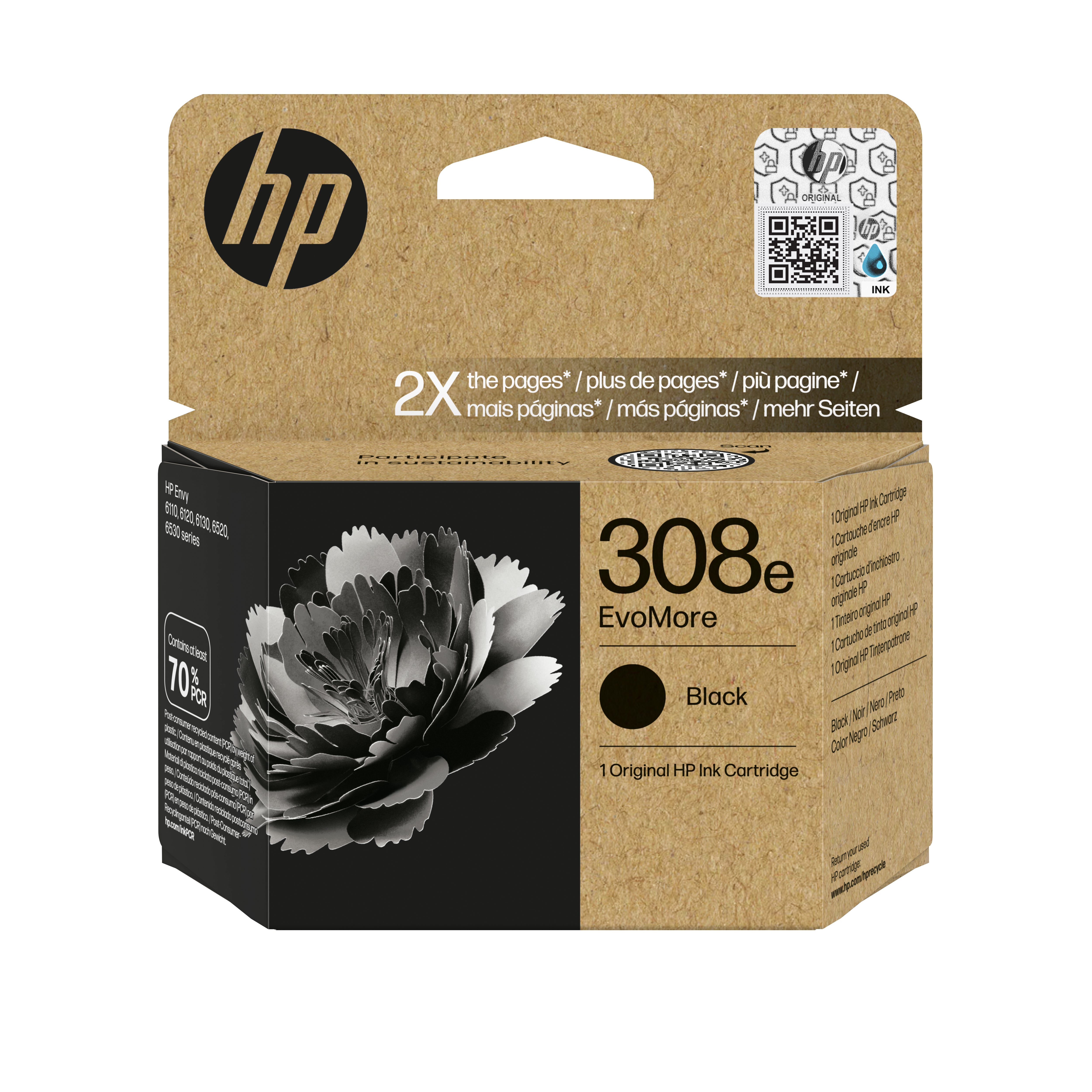 HP No.308e Zwart EvoMore 320 pagina's (Origineel)