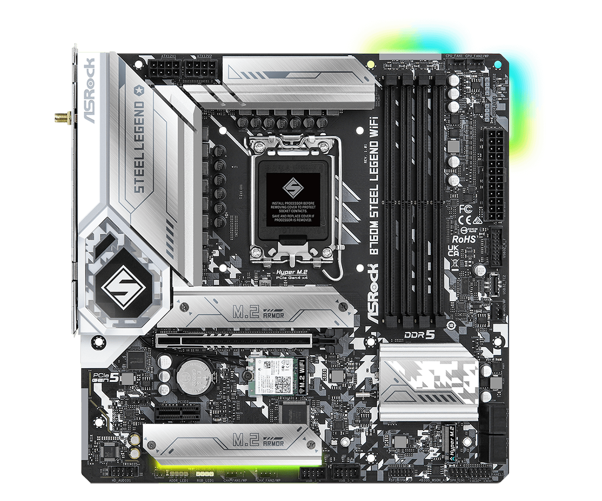 ASRock 1700 B760M Steel Legend - DDR5-2xM.2-DP-HDMI-µATX