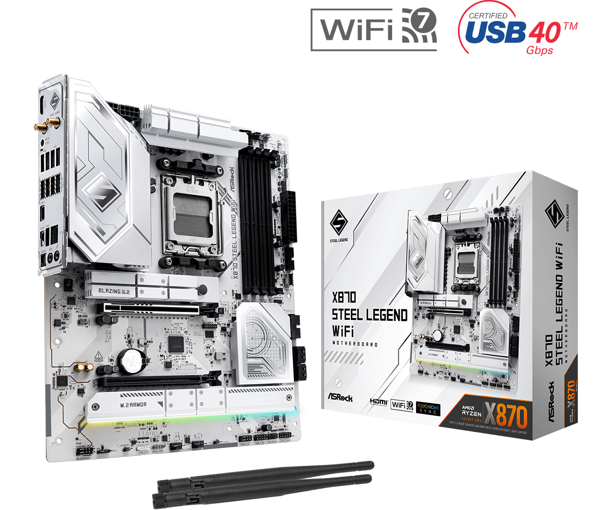 ASRock AM5 X870 Steel Legend WiFi - DDR5-3xM.2-HDMI-wit