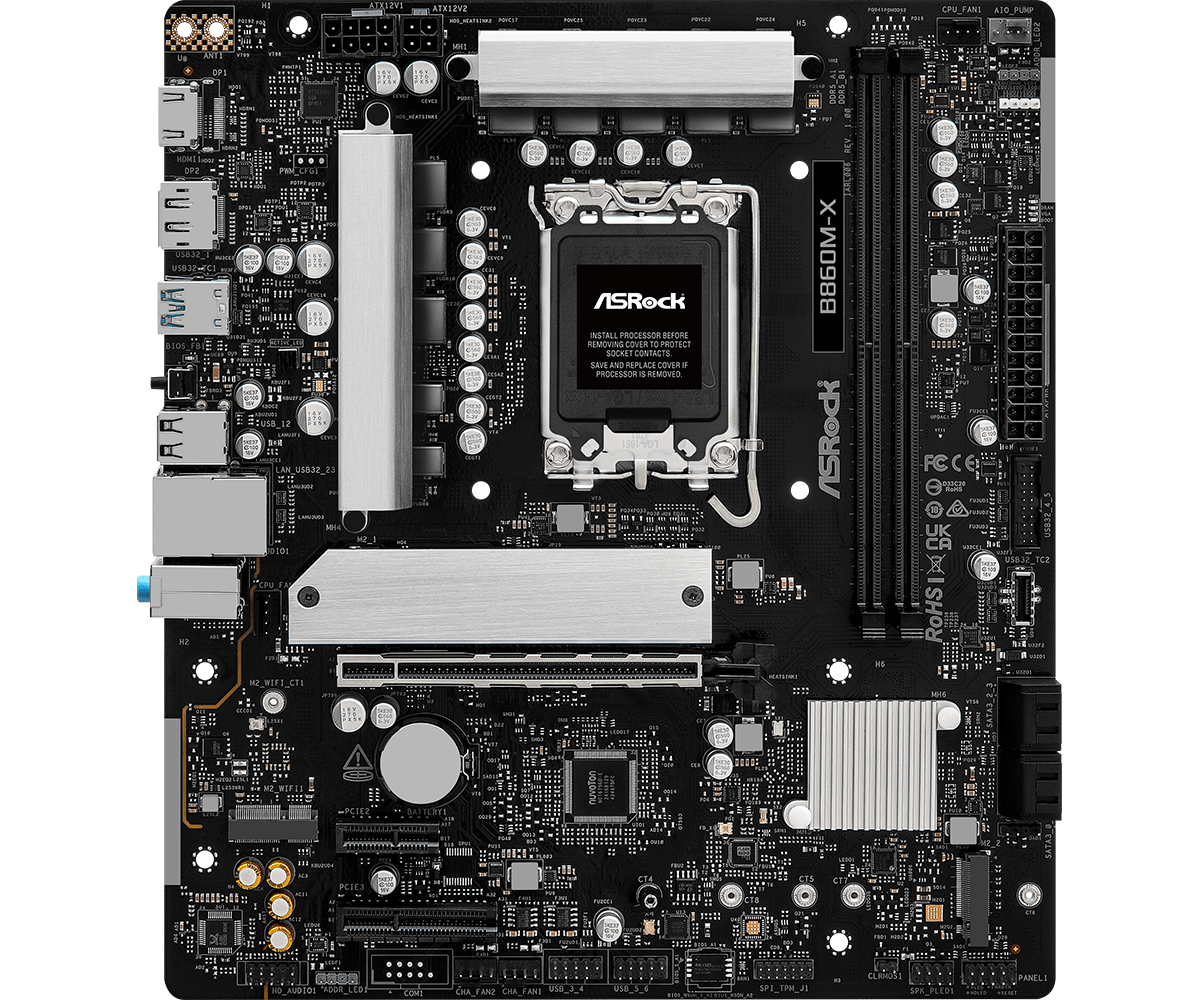ASRock 1851 B860M-X - DDR5-2xM.2-DP-HDMI-µATX