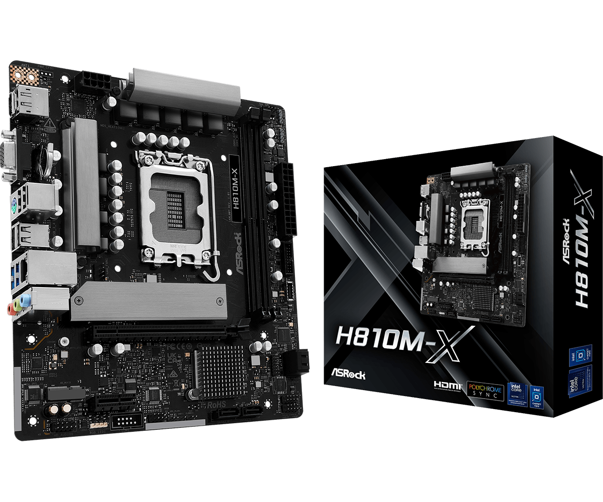 ASRock 1851 H810M-X - DDR5-M.2-DP-HDMI-VGA-µATX