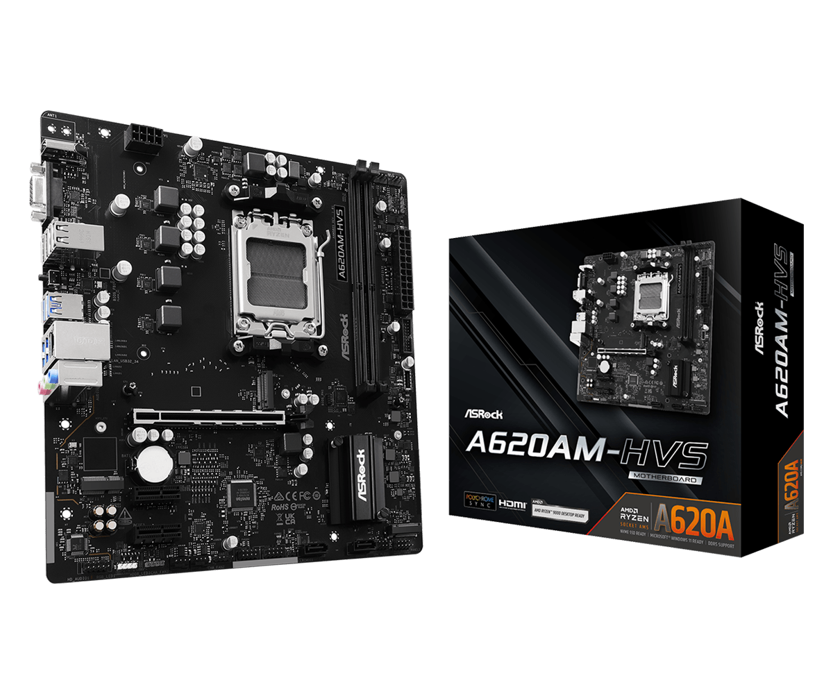 ASRock AM5 A620AM-HVS - DDR5-M.2-HDMI-VGA-µATX