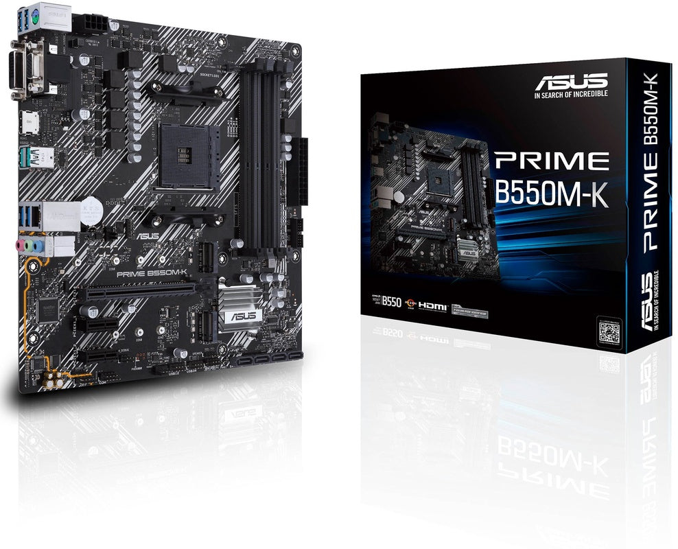 ASUS AM4 B550M-K PRIME - DDR4-2xM.2-HDMI-DVI-VGA-µATX