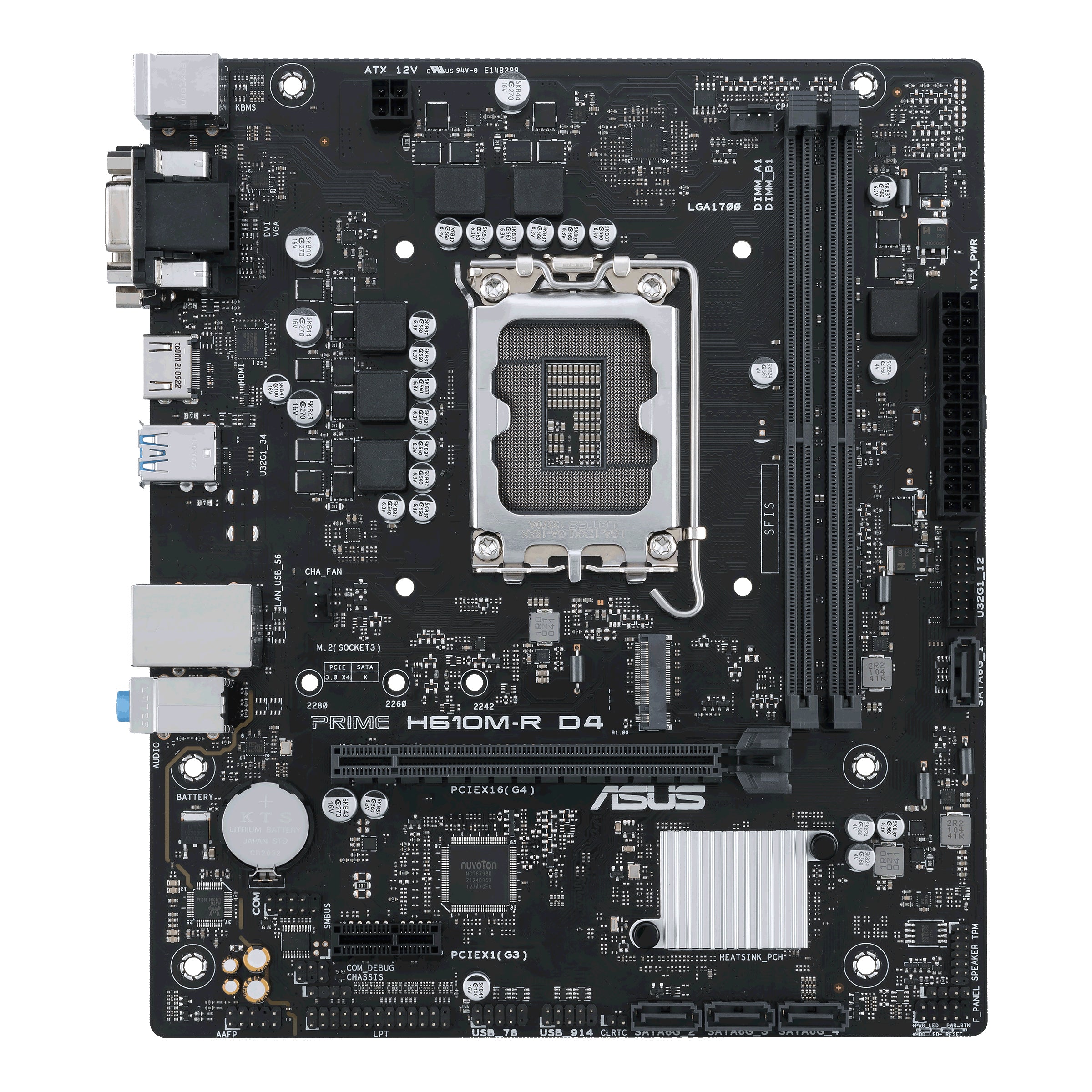 ASUS 1700 H610M-R PRIME White Box - DDR4-M.2-HDMI-DVI-VGA