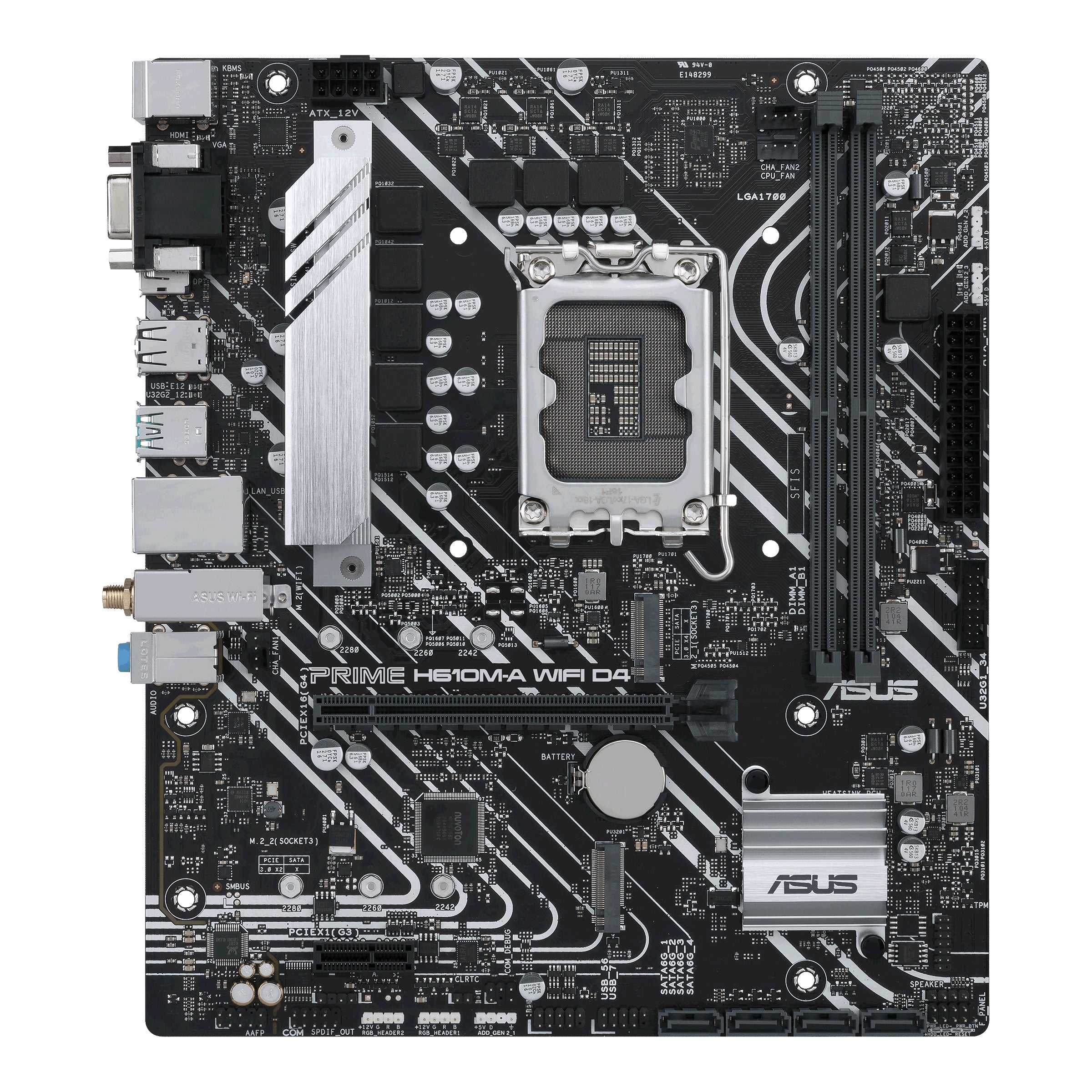 ASUS 1700 H610M-A WIFI D4 PRIME - DDR4-2xM.2-DP-HDMI-VGA