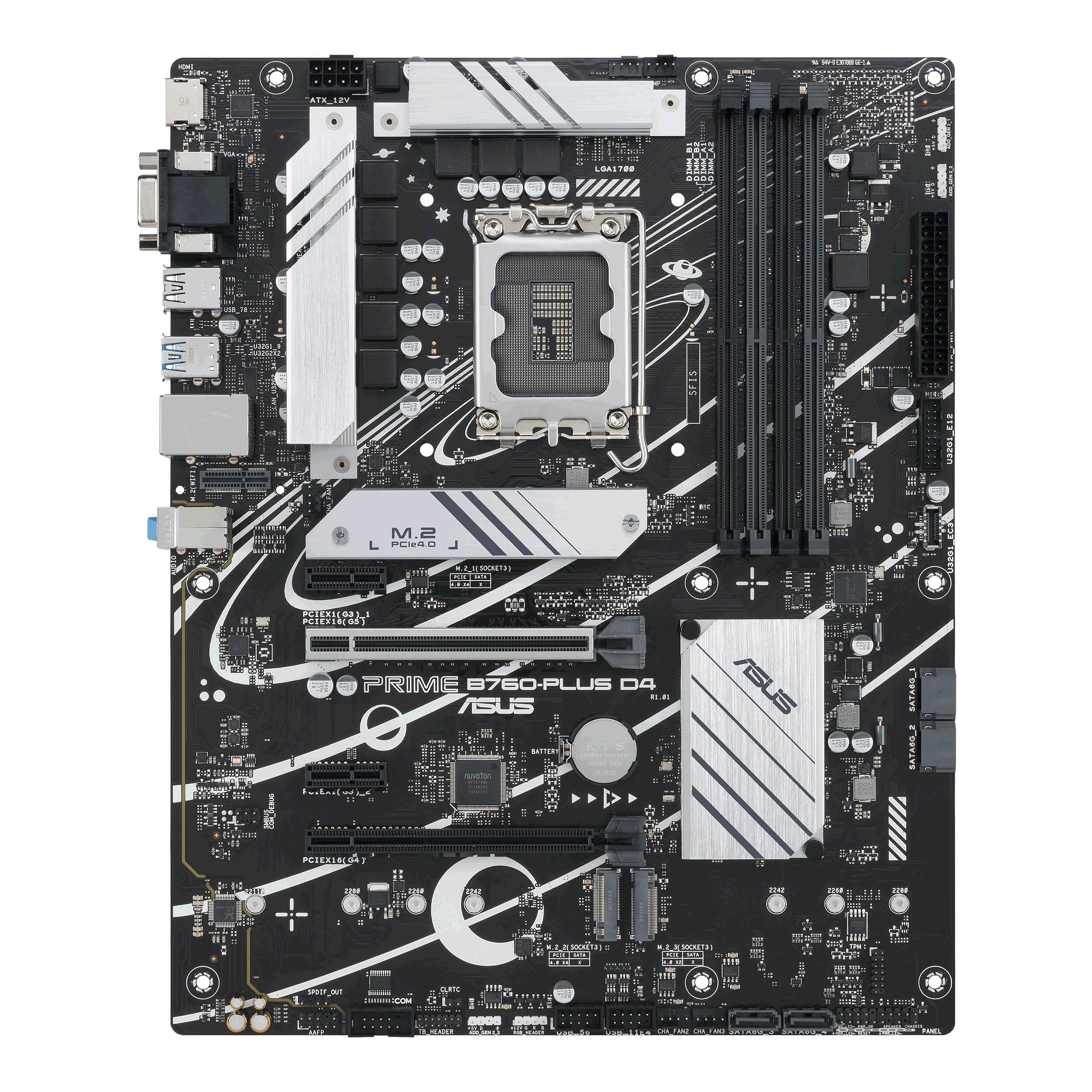 ASUS 1700 B760-PLUS D4 PRIME - DDR4-3xM.2-DP-HDMI-VGA-ATX