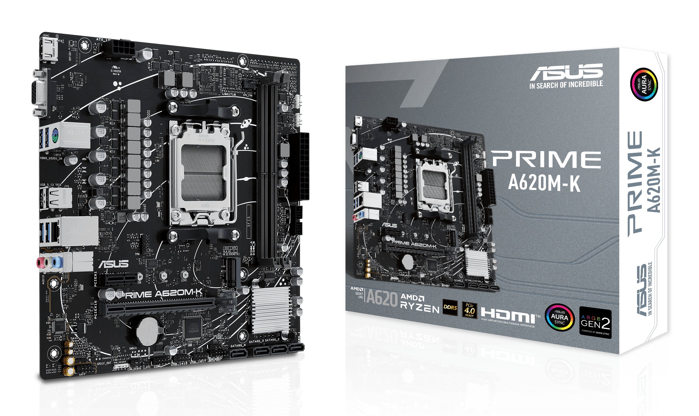 ASUS AM5 A620M-K PRIME - DDR5-M.2-HDMI-VGA-µATX