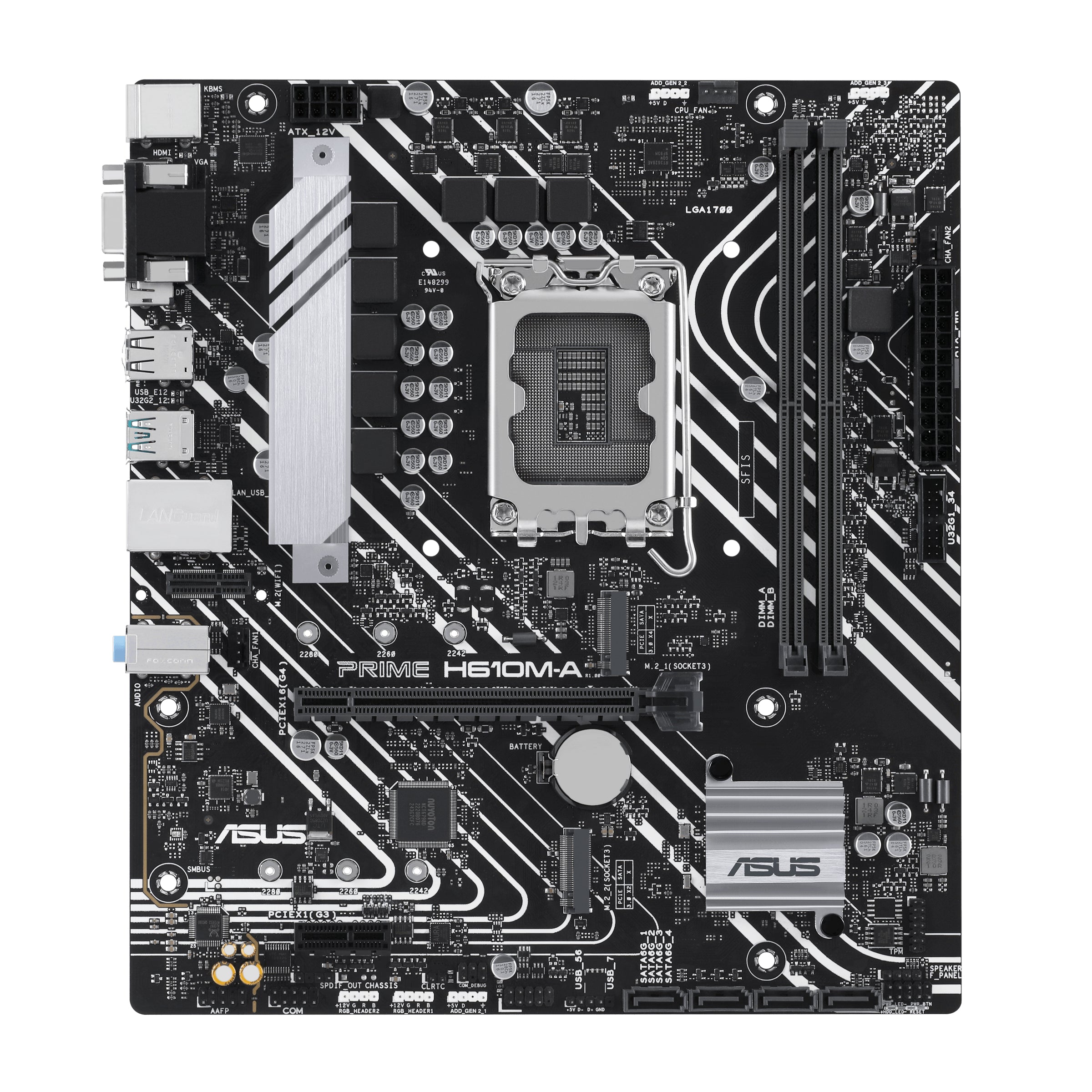 ASUS 1700 H610M-A CSM PRIME - DDR5-2xM.2-DP-HDMI-VGA-