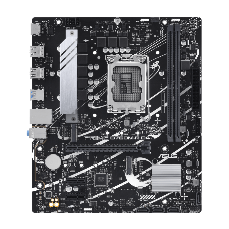 ASUS 1700 B760M-R D4 PRIME - DDR4-2xM.2-HDMI-µATX