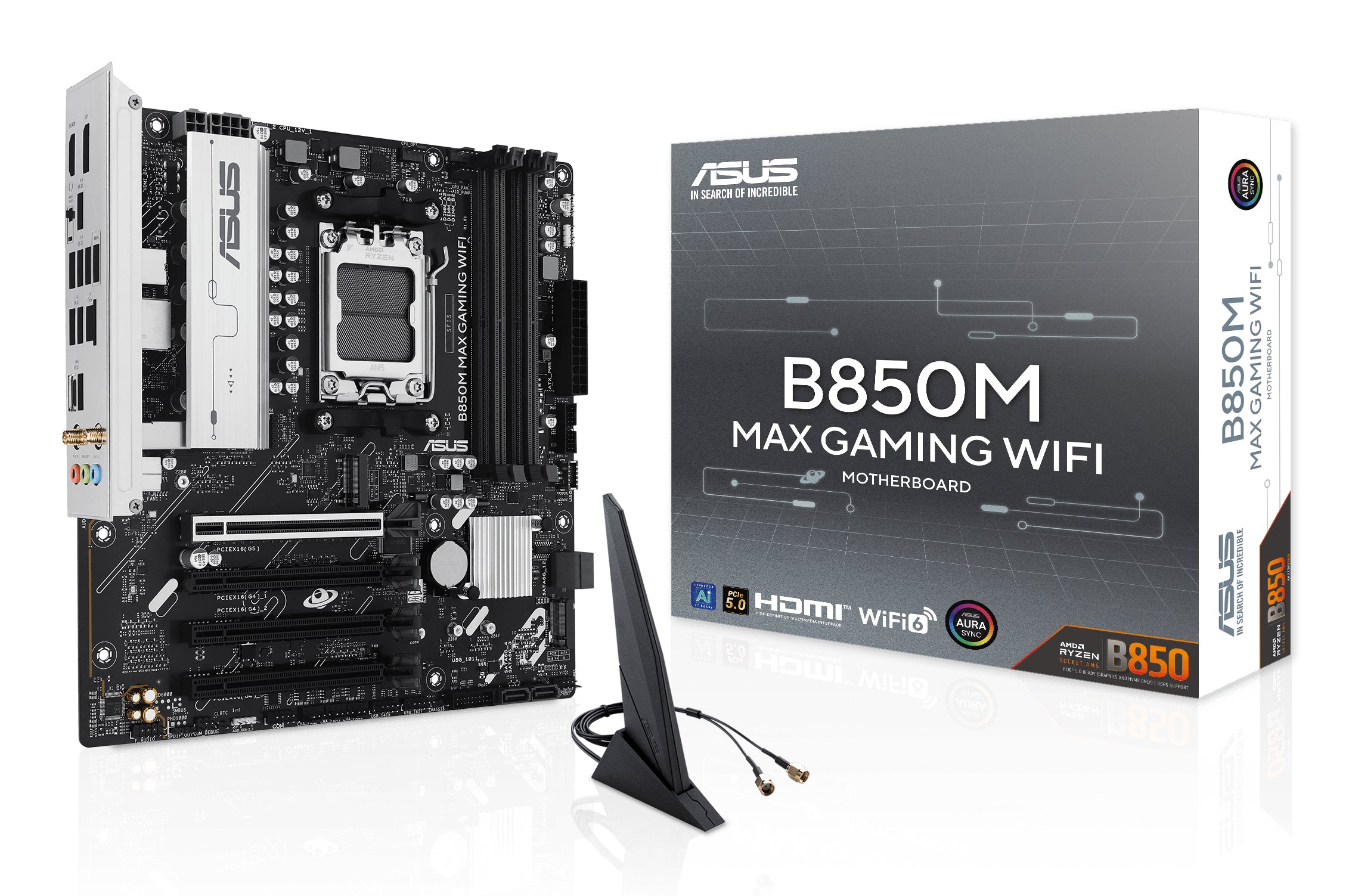 ASUS AM5 B850M MAX GAMING WIFI - DDR5-3xM.2-DP-HDMI-µATX