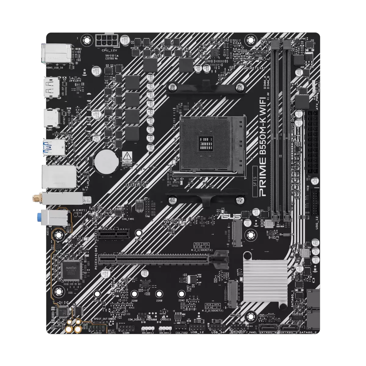 ASUS AM4 B550M-K WIFI PRIME - DDR4-2xM.2-HDMI-DVI-VGA-