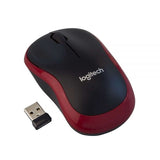 Logitech M185 Optical USB-A Rood-Zwart Retail Wireless