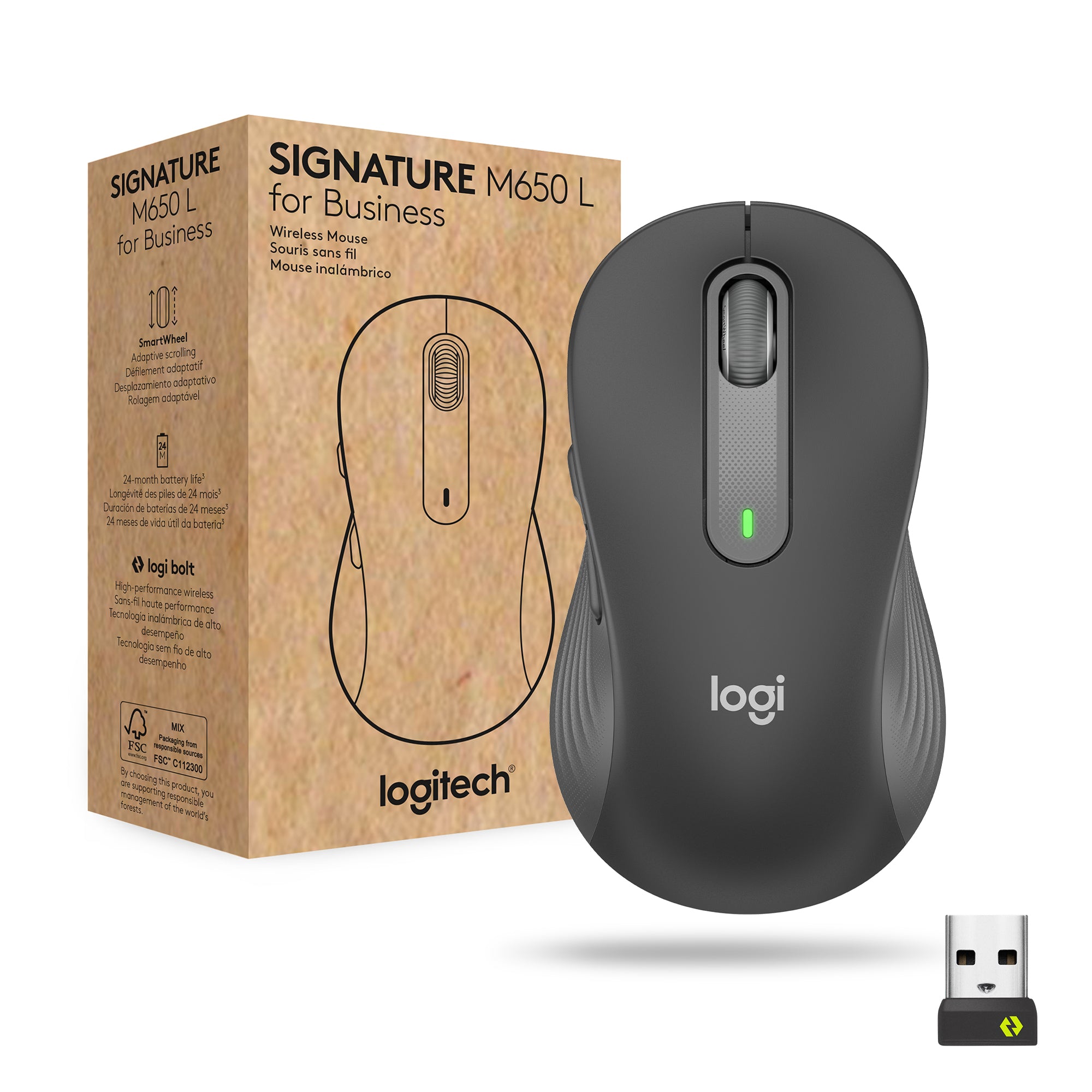 Logitech M650 Signature Optical USB-A Grijs Retail Wirel