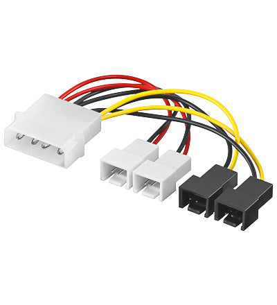 Voedingconverter 5.25-inch --> 2x12V+2x5V tbv koelers Goobay