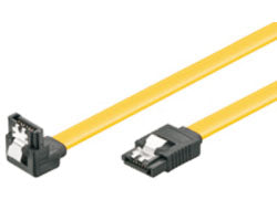 SATA Goobay 0.50m 6GBs 90° hoek met clip Geel