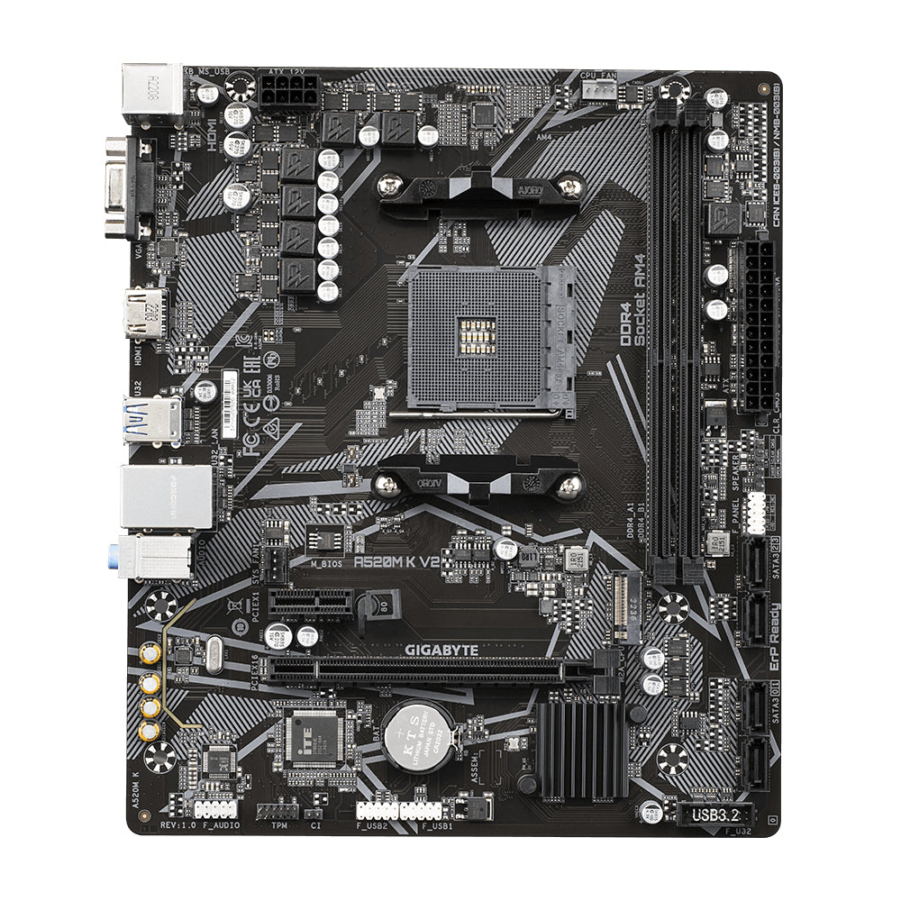 Gigabyte AM4 A520M K V2 - DDR4-M.2-HDMI-VGA-µATX