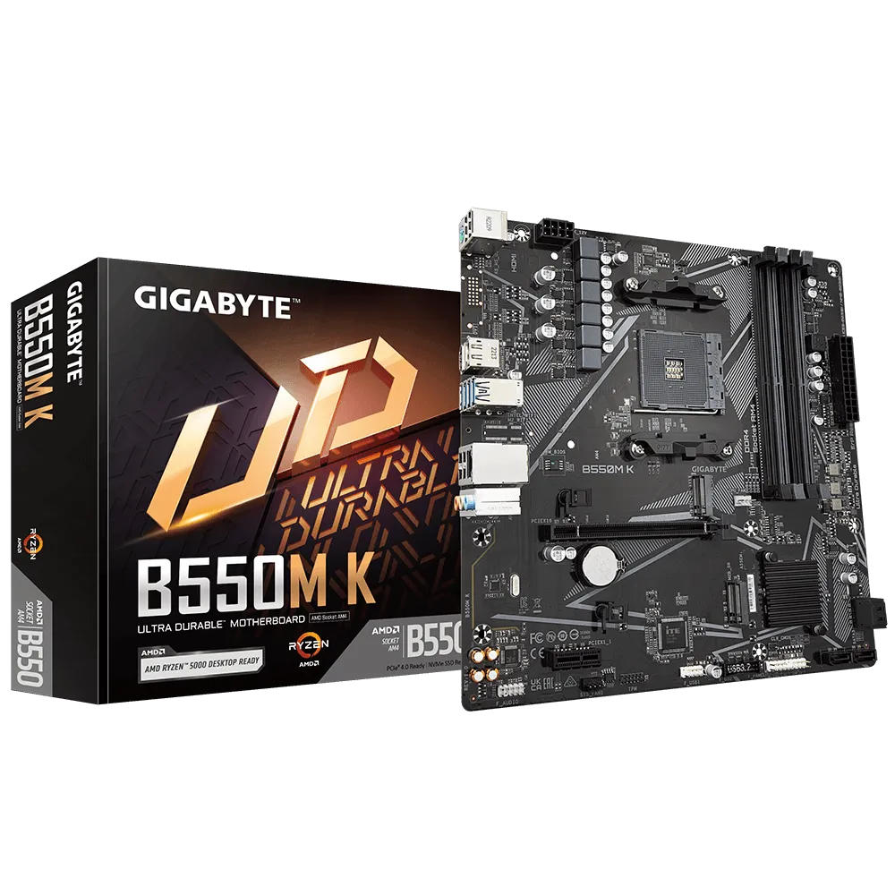 Gigabyte AM4 B550M K - DDR4-2xM.2-DP-HDMI-µATX