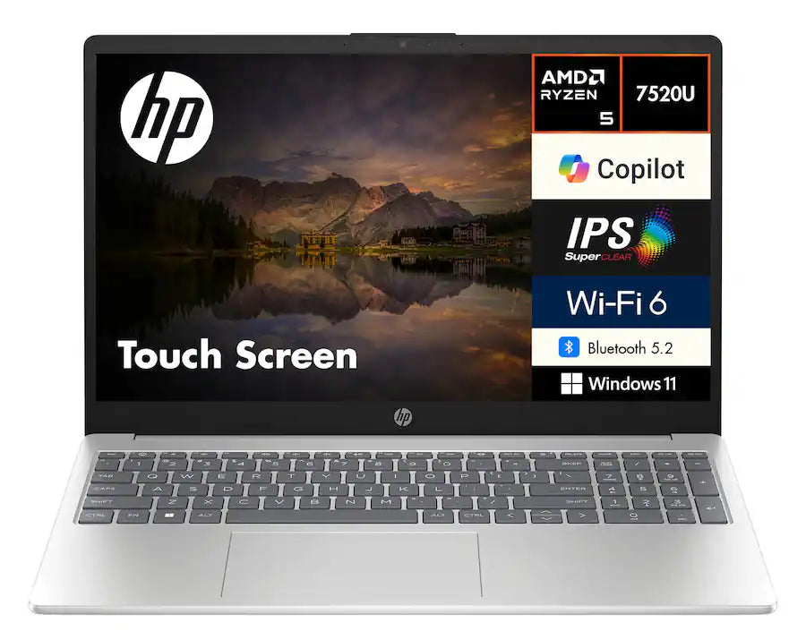 HP 15,6-inch R5-7-8GB-512GB-FHD Touch-W11 Zilver – Vreugdenhil Computers