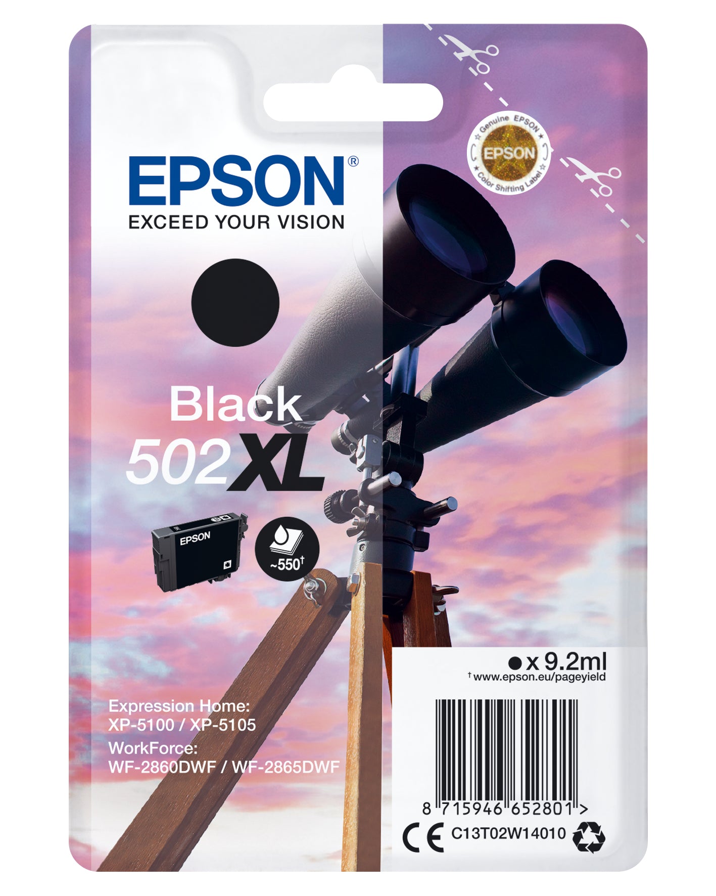 Epson 502XL Singelpack Zwart 9,2ml(Origineel) binoculars