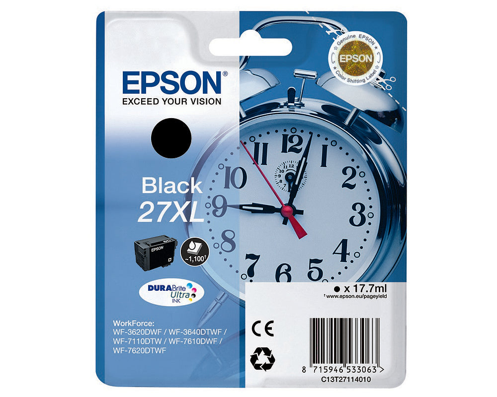 Epson T2711XL Zwart 17,7ml (Origineel) alarm clock
