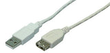 USB-A 2.0 (M) --> (F) 2.00m Verlenging LogiLink Grijs