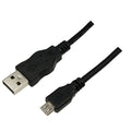 USB-A 2.0 (M) --> USB-micro-B (M) 1.80m LogiLink Zwart
