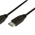 USB-A 3.0 (M) --> (F) 1.00m Verlenging LogiLink Zwart