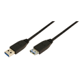 USB-A 3.0 (M) --> (F) 2.00m Verlenging LogiLink Zwart