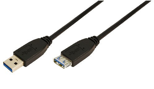 USB-A 3.0 (M) --> (F) 3.00m Verlenging LogiLink Zwart
