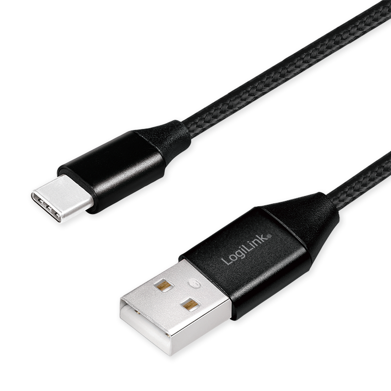 USB-C 2.0 (M) <--> USB-A (M) 1.00m LogiLink Zwart