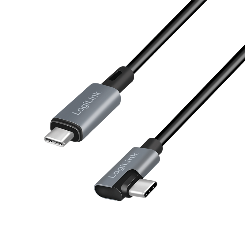 USB-C 2.0(M) 90° <> USB-C(M) 2.0m LogiLink 100W zwart