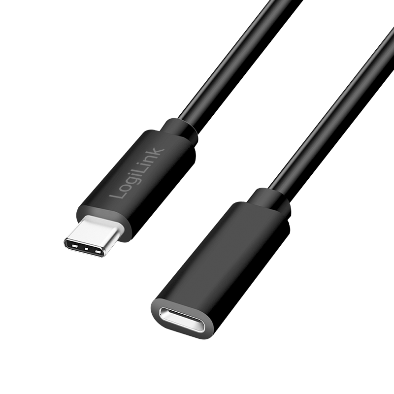 USB-C 2.0(M) <> USB-C(F) 2.0m LogiLink 100W-480Mbps zw.