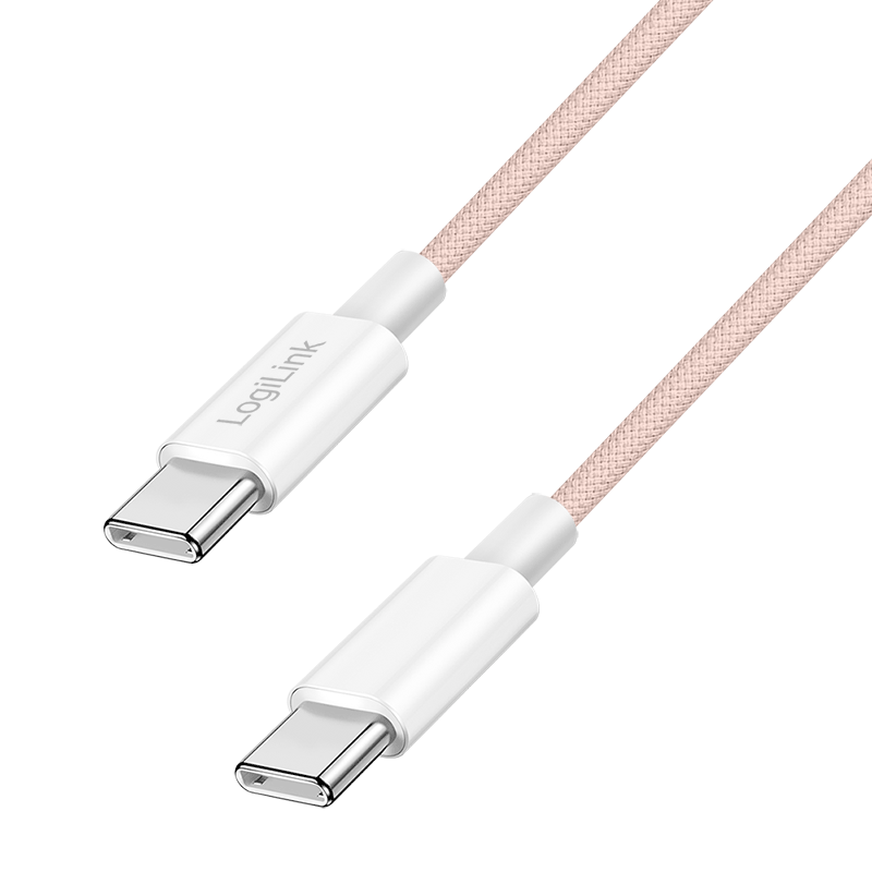 USB-C 2.0(M) <> USB-C(M) 1.0m LogiLink 60W-480Mbps roze