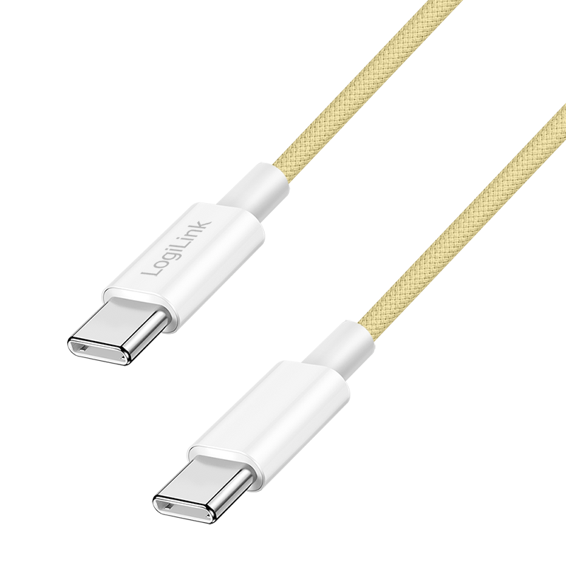 USB-C 2.0(M) <> USB-C(M) 1.0m LogiLink 60W-480Mbps geel
