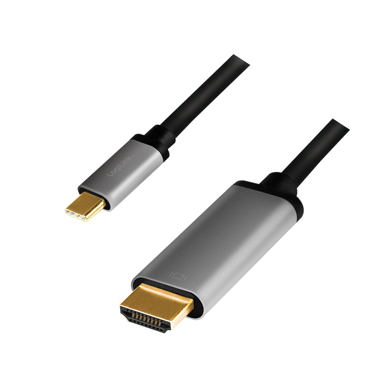USB-C 3.2 (M) --> HDMI (M) 1.80m LogiLink 4K Aluminium