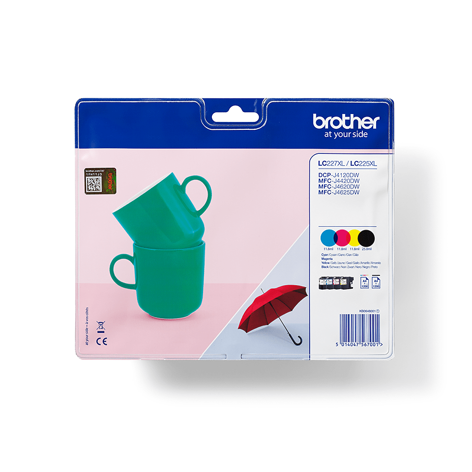 Brother LC-227XL ValuePack 4x 1.200 pagina's (Origineel)