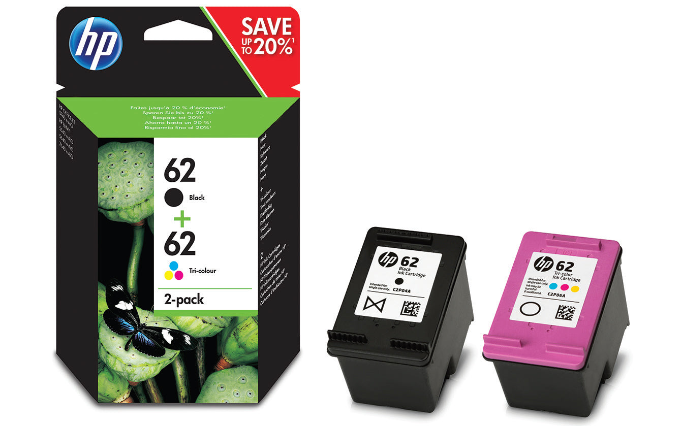 HP No. 62 2-Pack 200-165 pagina's (Origineel)