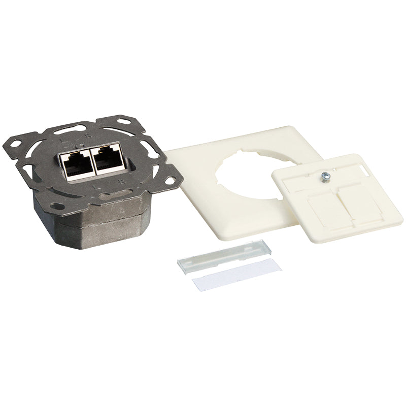 Inbouwdoos 2xRJ45 Cat6 LogiLink Zuiver Wit