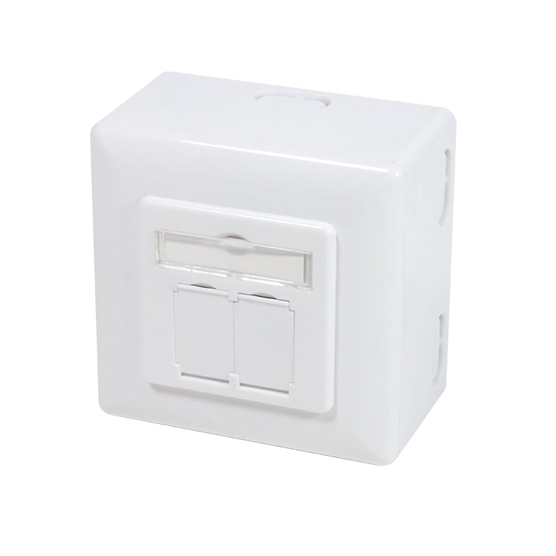 Opbouwdoos 2xRJ45 Cat6 LogiLink Signal wit