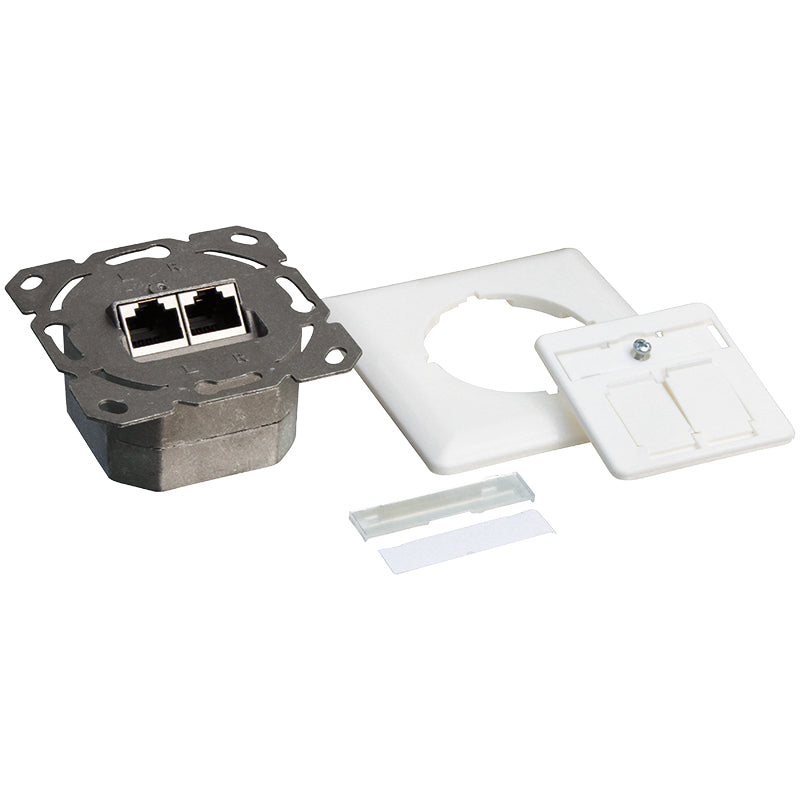 Inbouwdoos 2xRJ45 Cat6A LogiLink Signal Wit